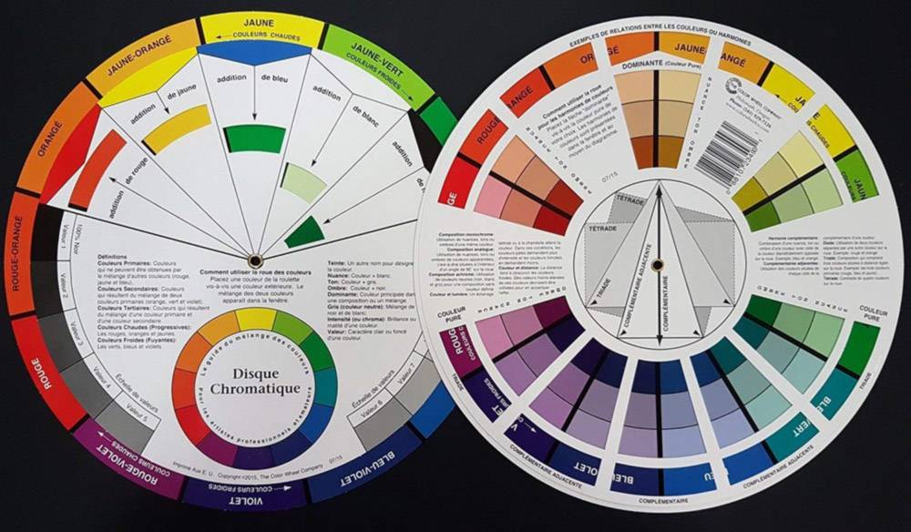 Trouver des harmonies de couleurs avec une roue chromatique