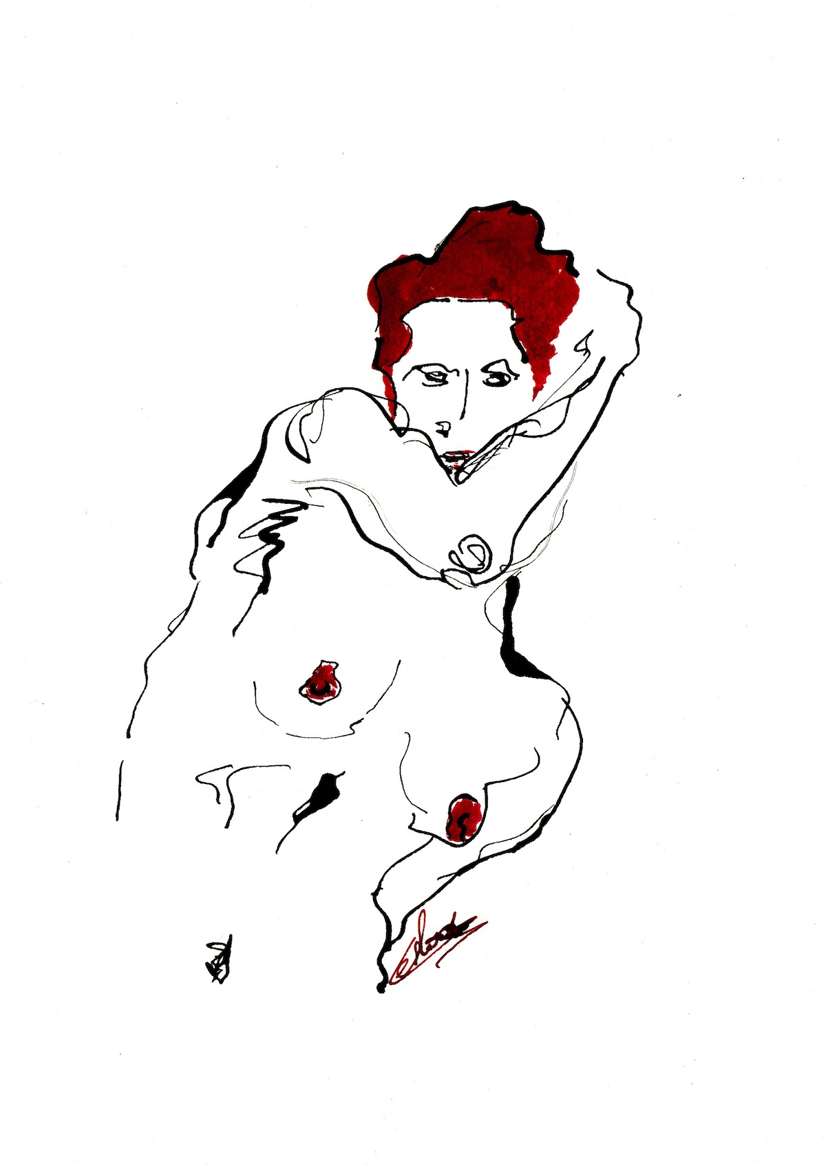 Aurore dessin encre