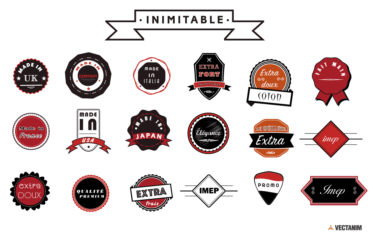 Collection personelle 18 étiquettes logos vectoriels stickers