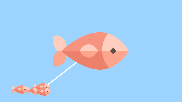 Animation Gif lancer de poissons