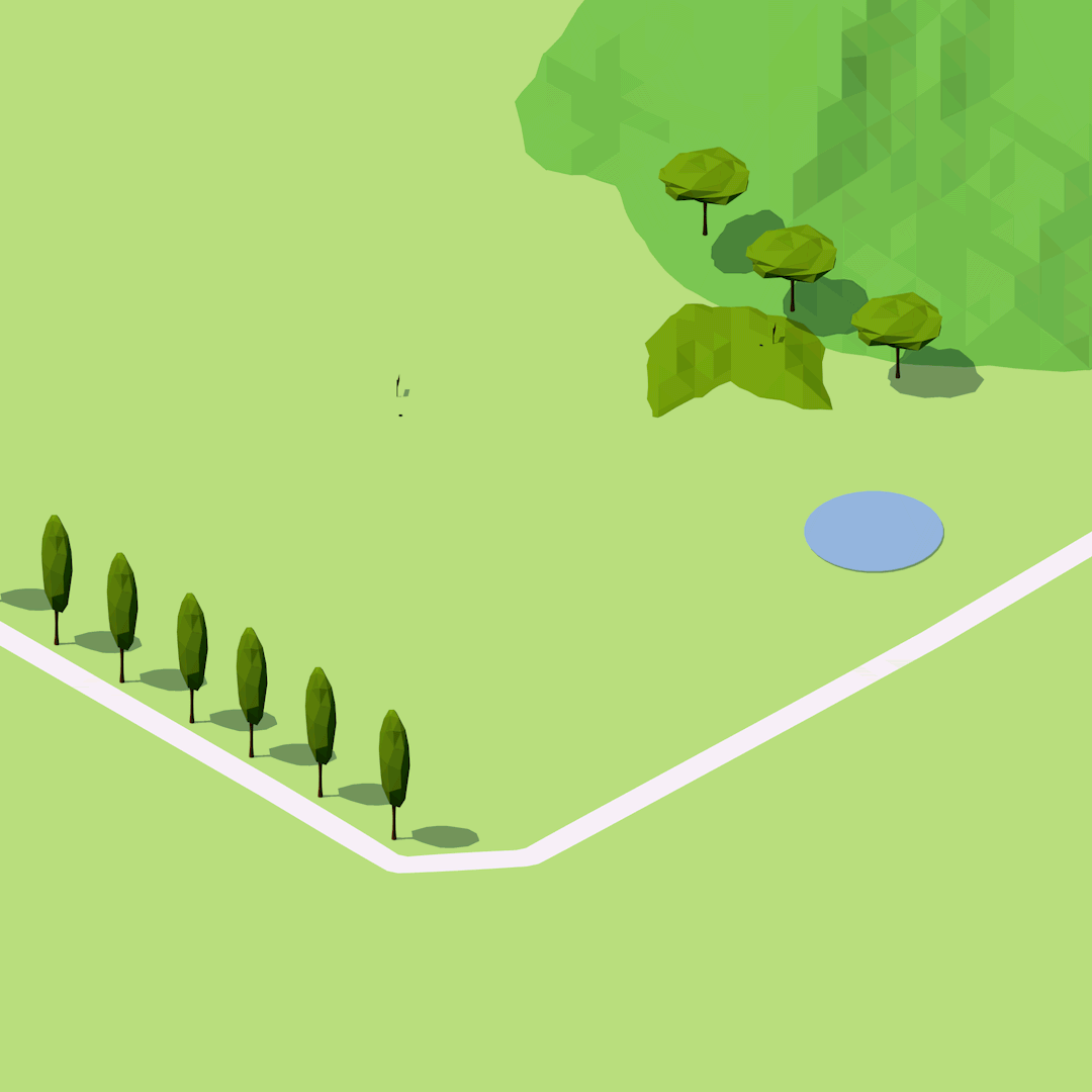 Animation voiture vue isométrique golf