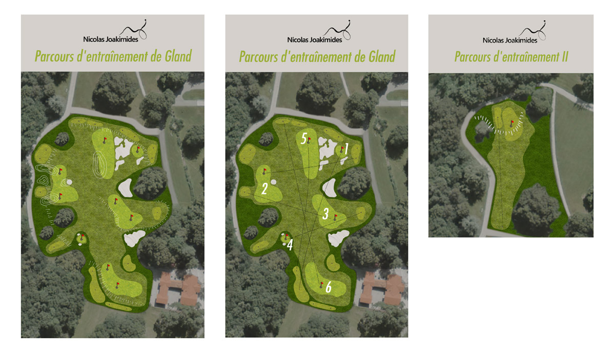 Dessin plan golf architecture paysagiste graphiste