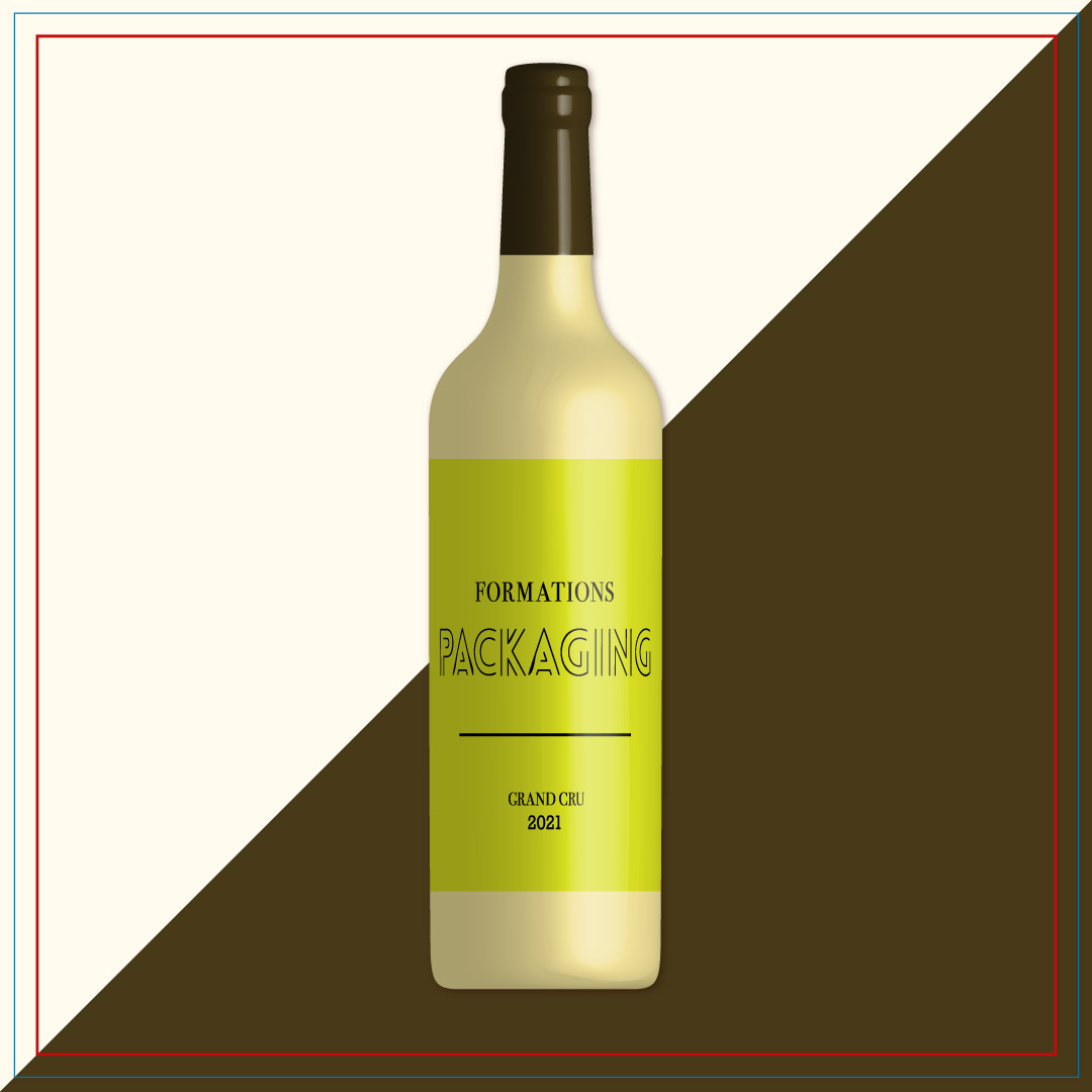 bouteille vin blanc formation packaging illustrator
