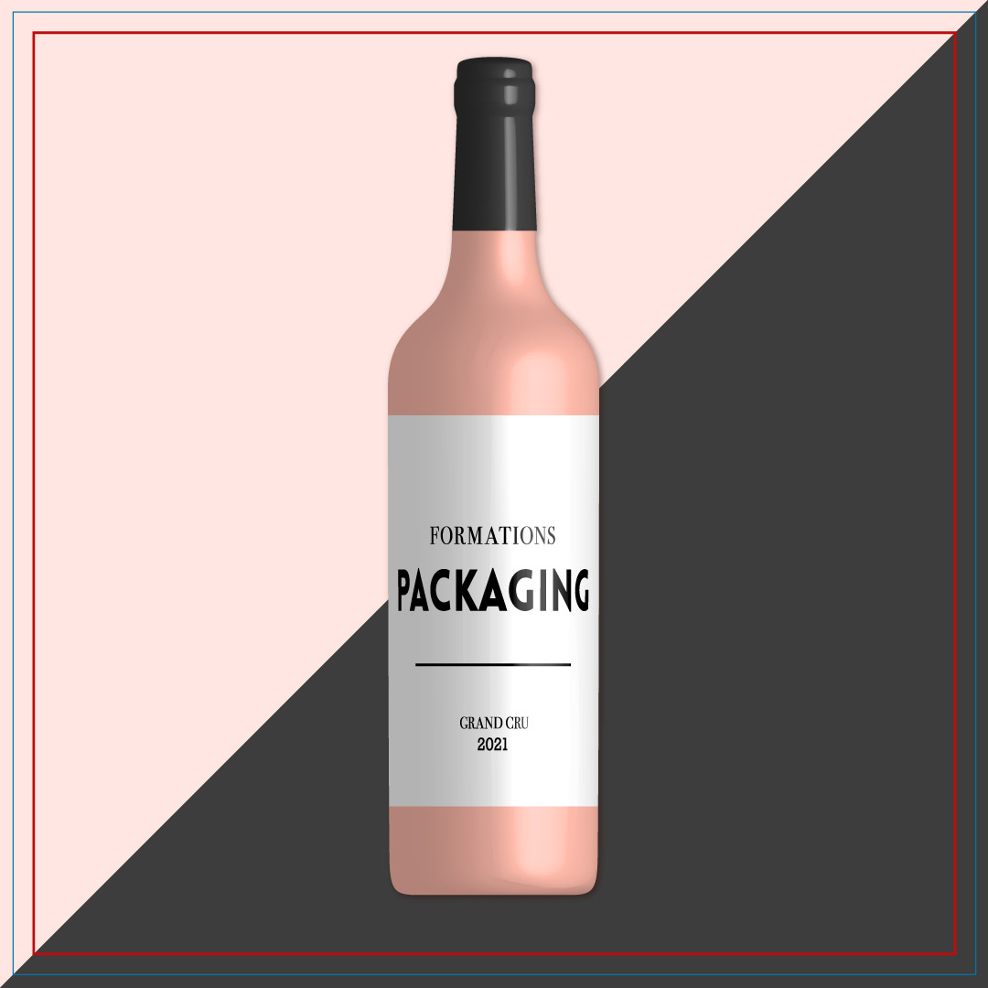 Bouteille vin rosé illustration vectorielle cours individuel