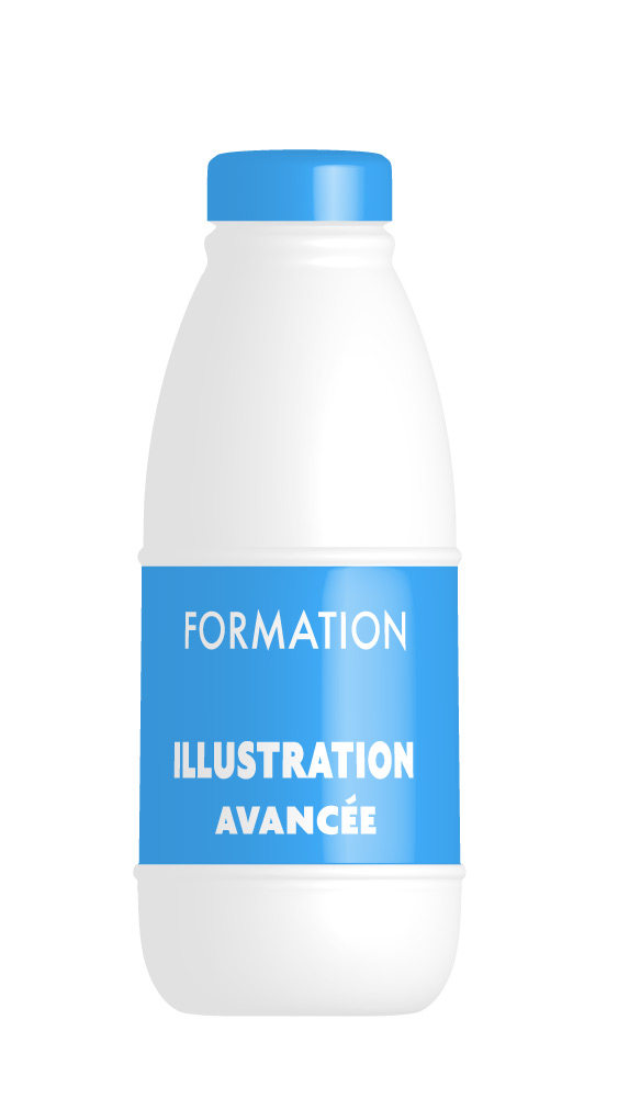 Formation illustration avancée packaging bouteille lait