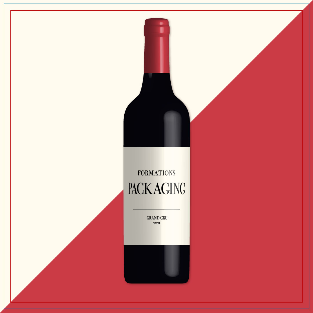 Formation packaging Illustrator avance bouteille vin rouge